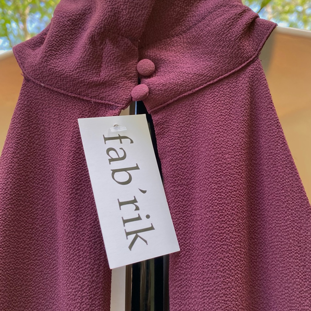 Nwt Women's Plum Mock Neck Key Hole Back Wide Leg Jumpsuit By Fab' Rik Size Smal — image 8 of 8